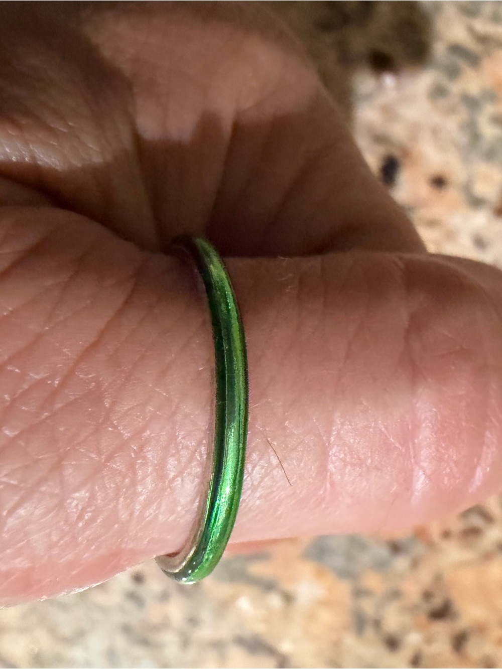 Pandora Green Slim Stackable Ring
